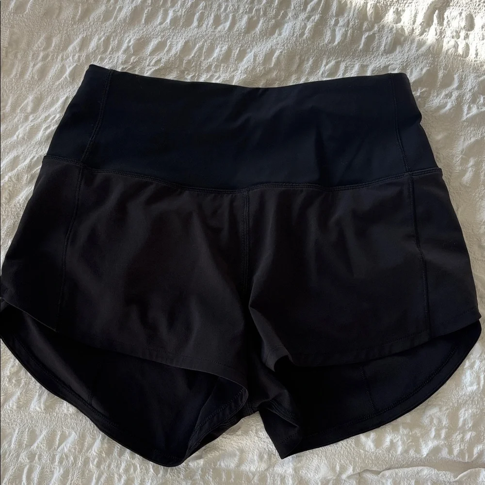 lululemon athletica Black Women's Athletic Overlay Shorts - Picture 3 of 8